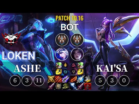 JDG LokeN Ashe vs Kai'Sa Bot - KR Patch 10.16