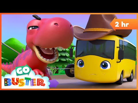 Buster Plays with the Dinosaur🦖 2-Hour Fun! | Go Buster - Bus Cartoons & Kids Stories