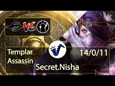 Templar Assassin Dota 2 - Nisha - 14/0/11 - Mid Lane  - Secret VS Invictus Gaming TI10 Upper Bracket