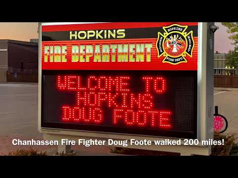 Firefighter Doug Foote walks across the state of MN!