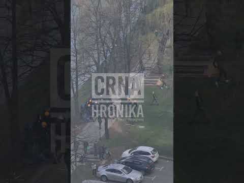 Pogledajte nerede na Grbavici: Navijač govorio “pusti nas da se bijemo”, policajci ga pretukli