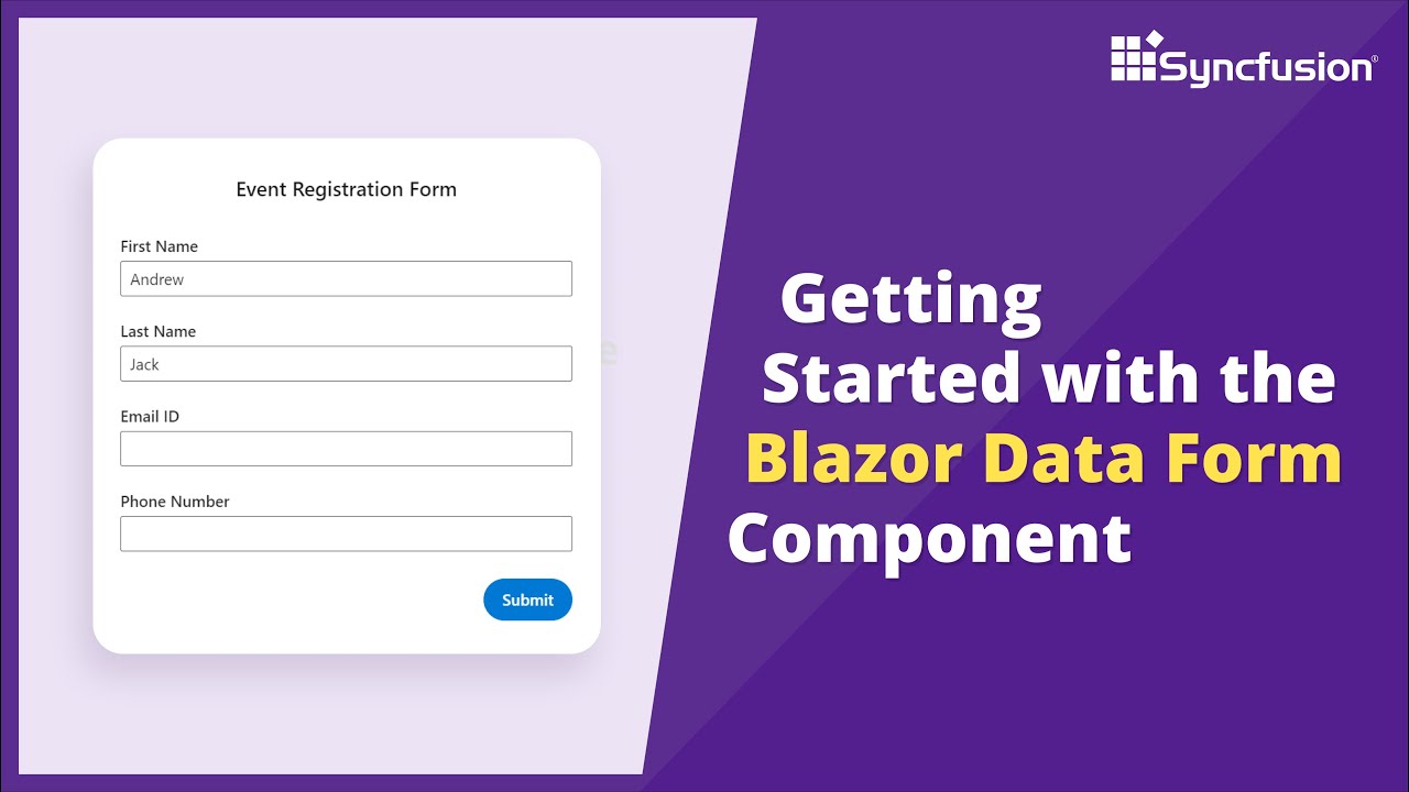 Getting Started with the Blazor Data Form Component
