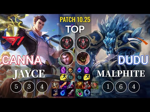 T1 Canna Jayce vs HLE DuDu Malphite Top - KR Patch 10.25