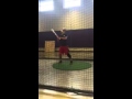 Brady Schmitz hitting with woodbat