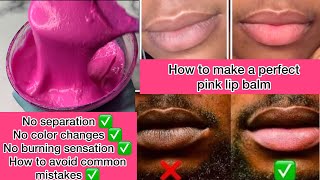 How to perfectly promix pink lip balm for a fast result / no separation no color changing no burning