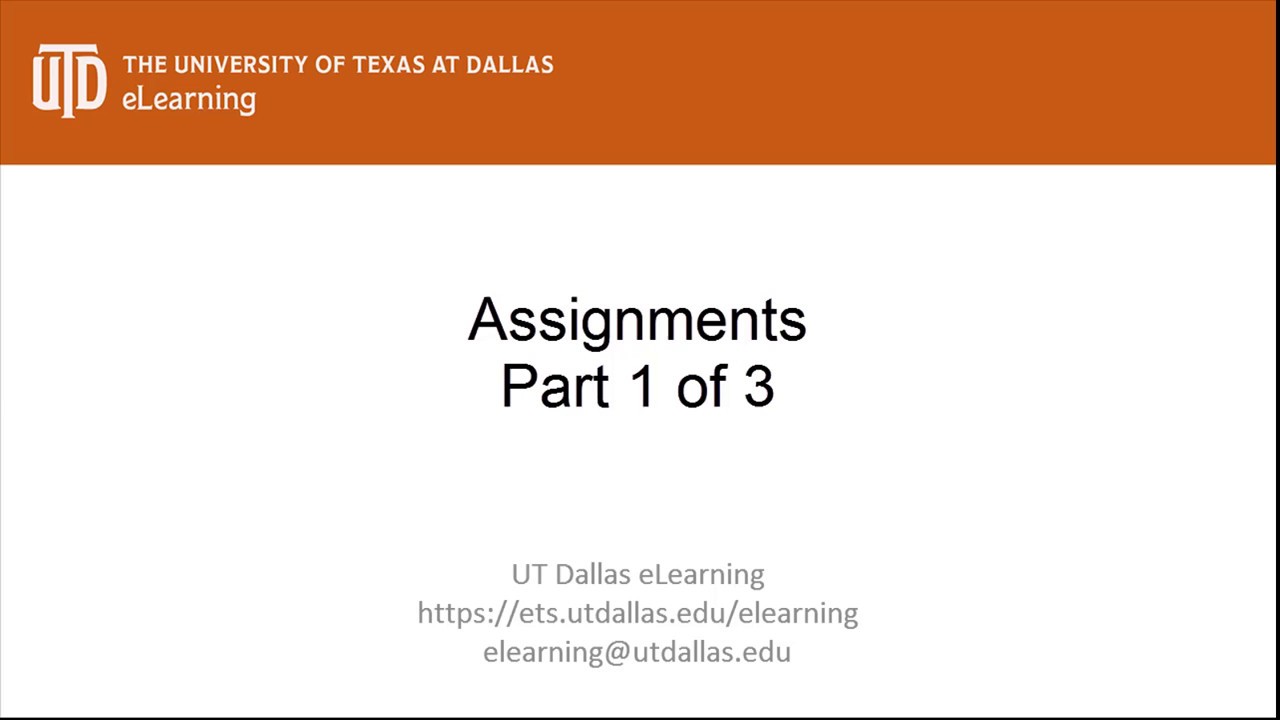 Creating and Editing Assignments