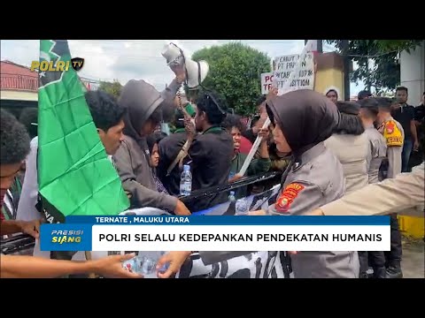 DIRSAMAPTA DAN DIRLANTAS POLDA MALUKU UTARA MENYAPA MASSA AKSI