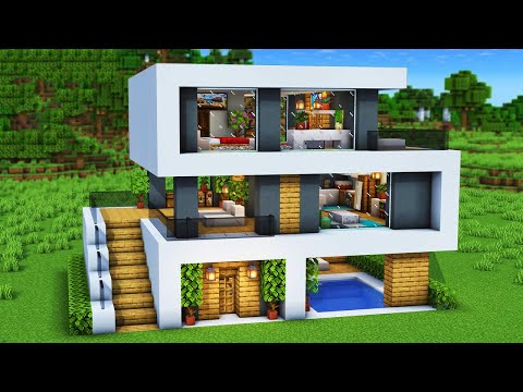 Minecraft Modernes Haus bauen 1.21 Tutorial - Modernes Haus bauen in Minecraft Tutorial 1.21