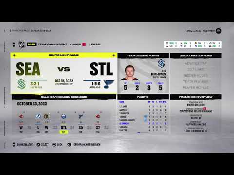 NHL 22 Gameplay GM Part 6 (Seattle Kraken) Talent