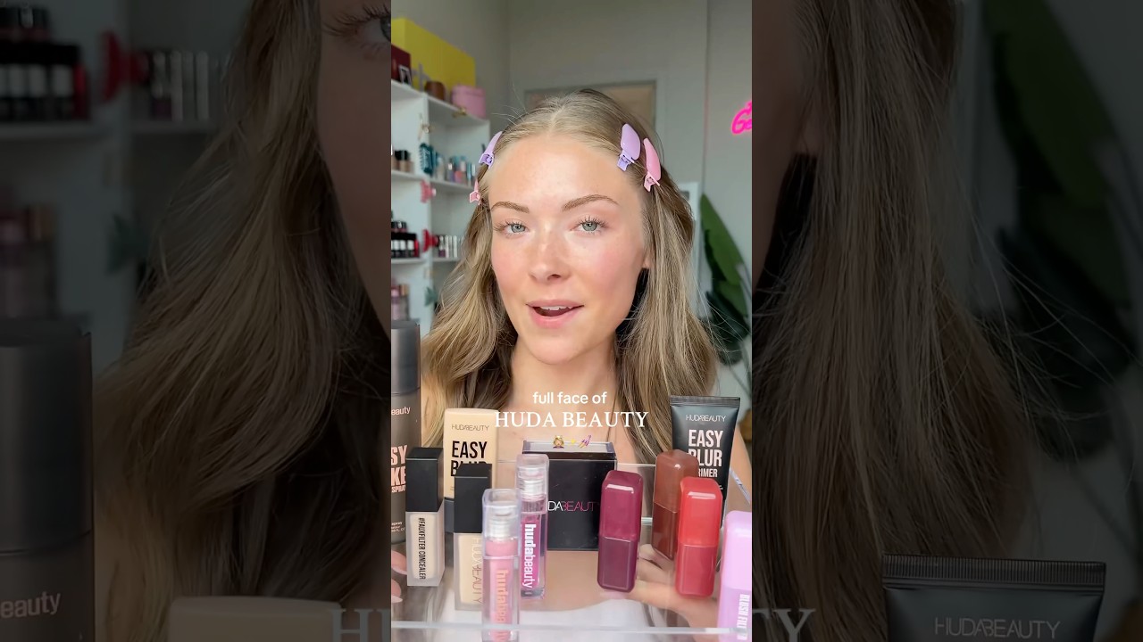 FULL FACE OF HUDA BEAUTY 💆🏼‍♀️💜💅🏼 part 1/2 #makeupinspo #makeup #trending