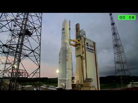 Liftoff of Ariane 5 with Star One C4 and MSG-4
