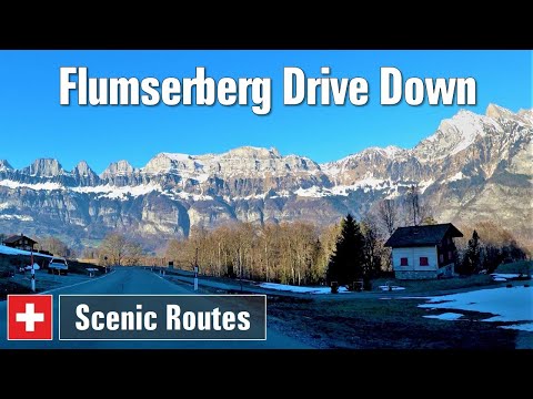 Flumserberg ⛰️ Drive Down (4K) - Driving on Scenic Routes Switzerland