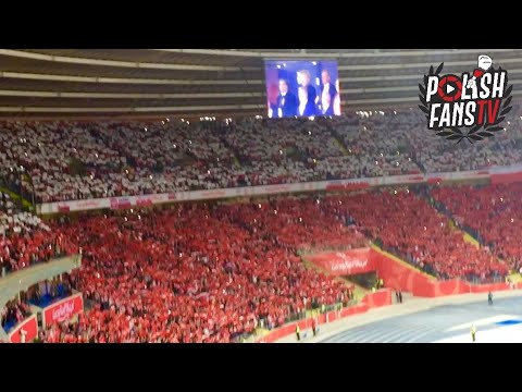Mazurek Dąbrowskiego na Stadionie Śląskim przed meczem Polska - Portugalia (11.10.2018 r.)