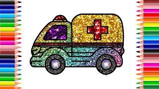 How to Draw Ambulance Coloring Pages for Kids Draw