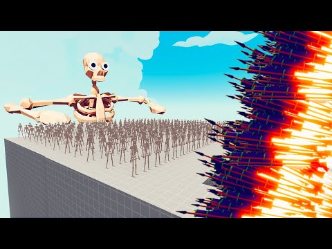 200x SKELETON + 3x GIANT vs 3x EVERY GOD - Totally Accurate Battle Simulator TABS