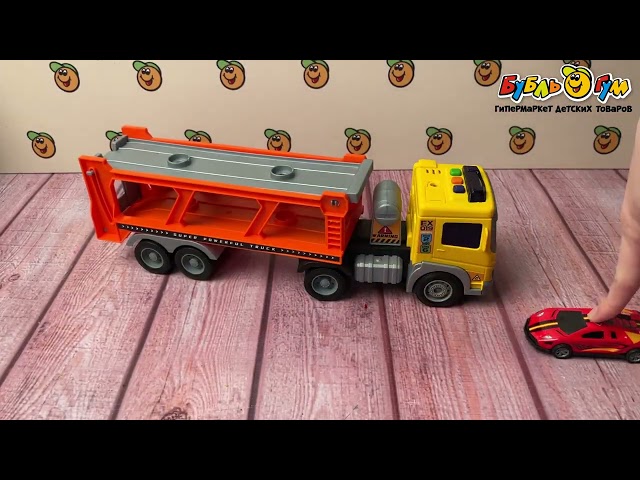Автовоз Lanson Toys инерционный с машинками световые и звуковые эффекты 1:16 - видео