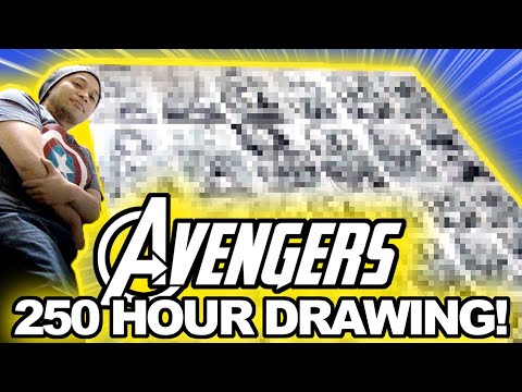 250 HOURS to draw 18 MARVEL MOVIES before AVENGERS INFINITY WAR! Video