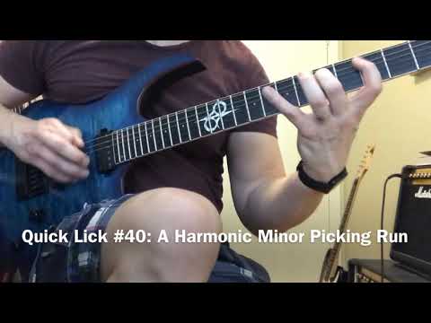 Quick Lick #40: A Harmonic Minor Picking Run