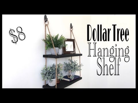 Dollar Tree DIY Hanging Rope Shelf Video