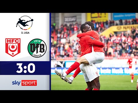 HFC beendet Negativserie! | Hallescher FC - VfB Lübeck | Highlights - 3. Liga 2023/24