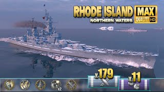 Battleship Rhode Island with an unexpected ending - World of Warships