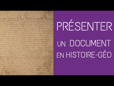 Les fondamentaux - Présenter un document en histoire-géographie