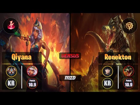 Challenger QIYANA [Electrocute] (Mid) VS Lava RENEKTON - Challenger KR Patch 10.9