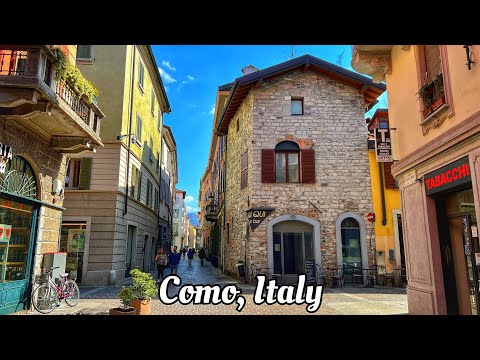 Como, Italy walking tour 4K 60fps - Beautiful Italian town on Como lake