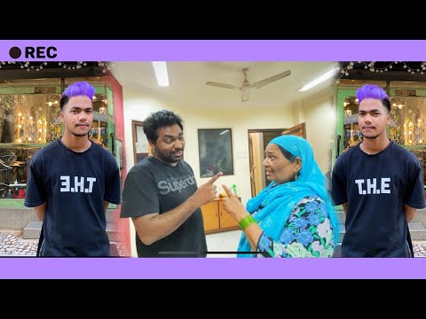 My family reacts to my purple hair💜😬