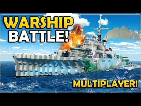 HUGE WARSHIP BATTLE WITH INSANE MISSILES In Stormworks Multiplayer!