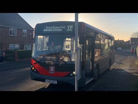*Thrashy* Gateshead Central Taxis enviro e200mmc YX20 OCG route 335 North Shields to Billy Mill.