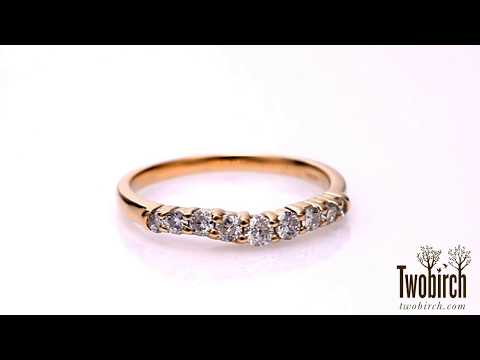 0.5 CT. Nine Round Stone Double Shared Prong Curved Shadow Band - TwoBirch TB-CR-0019-WG-H