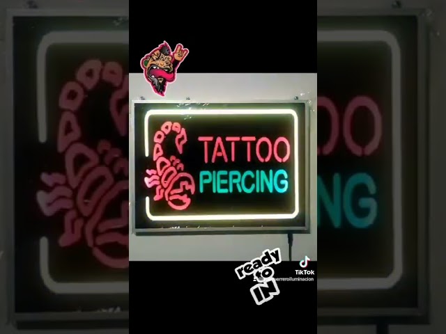 Vídeo relacionado con Letrero LED para piercing, piercing de oreja, accesorios de tatuaje, decoración de pared