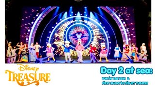 Day 2 Merrytime Cruise on theTreasure: Day at Sea, Formal night fun! Worlds of Marvel dining & show