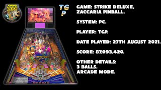 Strike Deluxe - Zaccaria Pinball - Arcade mode, 3 balls - 87,093,420 points.