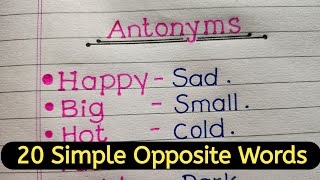 20 simple Antonyms for Kids || Antonyms for students|| Opposite Words||