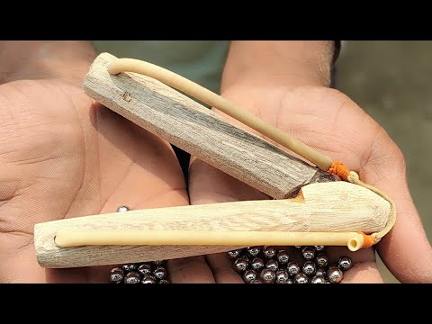 Powerful Wooden Slingshot Easy To Make - DIY 