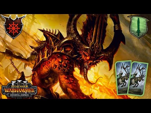 DAEMONS INVADE THE WOODLAND REALM - Wood Elves vs. Daemons of Chaos - Total War Warhammer 3