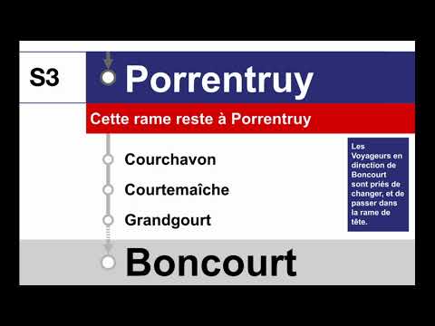 annonce CFF » S3 Rame reste à Porrentruy. Changer pour Boncourt (2023) | SLBahnen
