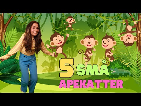 5 små apekatter erter krokodillen. Samlingsstund med Tara, lek og sang.