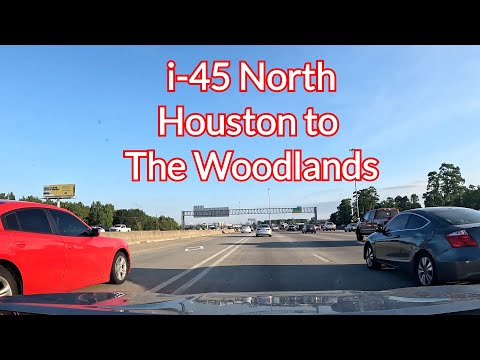 4K Houston Texas to The Woodlands Texas driving i-45 North