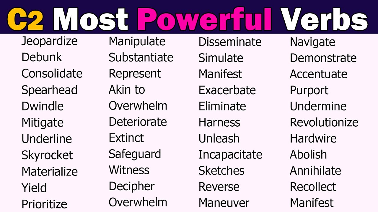 120 Most Important Verbs in English Language for IELTS | TOEFL | PTE
