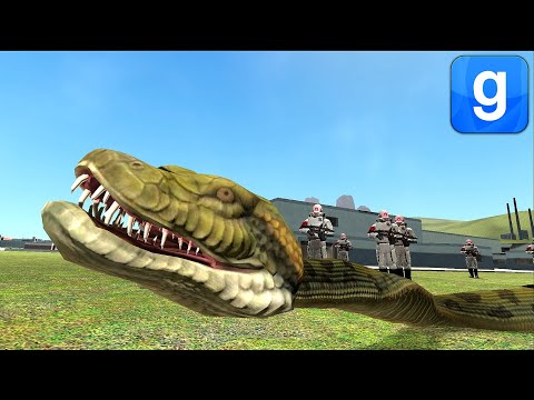 Giant Anaconda's Creature Feature VS Combine Soldiers Garry's Mod NPC Fight