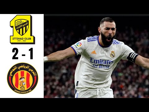 Benzema Debut Goal 🔥 Al Ittihad vs ES Tunis 2-1 All Goals & Highlights - 2023