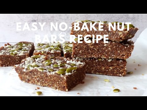 Easy Healthy No Bake Nut Bars Recipe (Gluten Free, Refined Sugar-Free & Oil Free!)