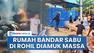 Diamuk Massa, Warga Bakar Isi Rumah Diduga Bandar Narkoba di Rokan Hilir, 3 Polisi Jadi Korban