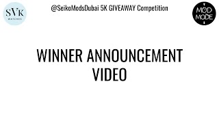 5K GIVEAWAY WINNER ANNOUNCEMENT!