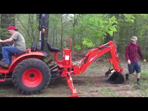 How to take off a Kioti Tractor Backhoe - CK2610 HST w/ KB2475L Backhoe