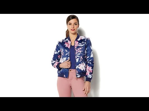 IMAN Global Chic Luxurious Reversible Bomber Jacket