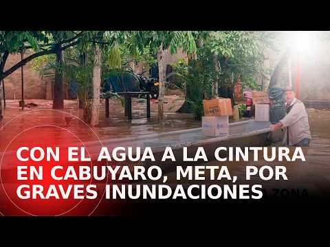 Más de 700 familias damnificadas y con el agua a la cintura tras desbordamiento de tres ríos en Meta
